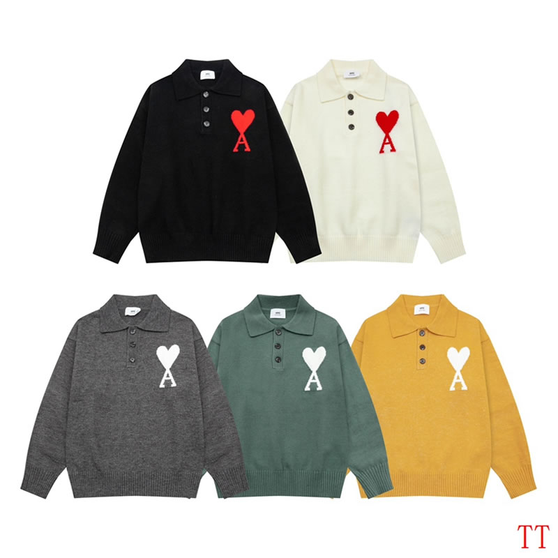 Autumn and winter new arrival big heart jacquard wool Replica ami heart sweater