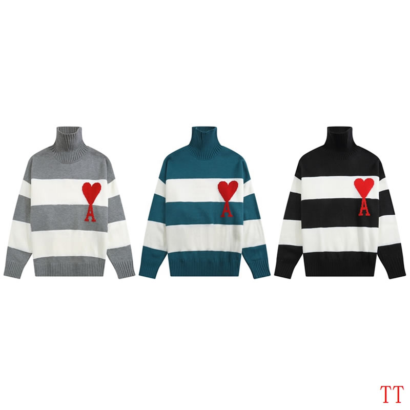 New winter Paris Christmas limited stripes Replica Sweaters ami paris sweater mens