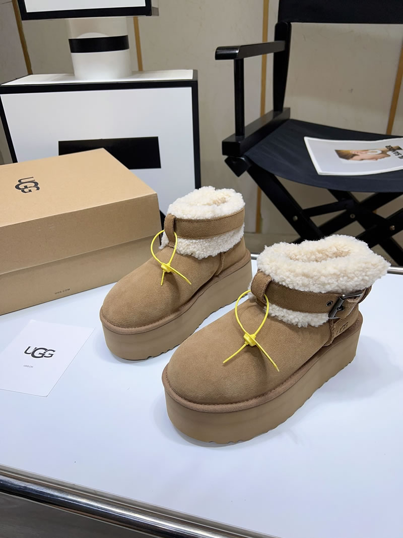 Thick-Soled Teddy Bear Buckle Mini Boots Replica Ugg Ankle Snow Boots