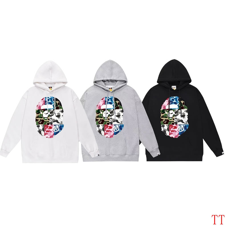 Trendy White Bape Style Hoodie S,M,L,XL,XXL