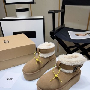 Thick-Soled Teddy Bear Buckle Mini Boots Replica Ugg Ankle Snow Boots