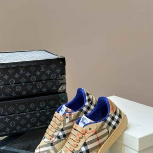 2024 Men's Classic Low-Top Plaid Canvas Sneakers Replica burberry sneakers shoes