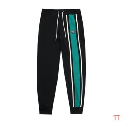 Retro classic pocket zipper trousers, high quality cowhide fabric Replica prada black trousers