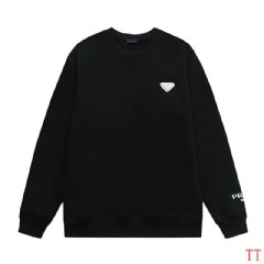 Logo embossed lettering crew neck replica prada men's clothing