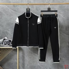 Sports suit black Replica prada sweatsuit by men